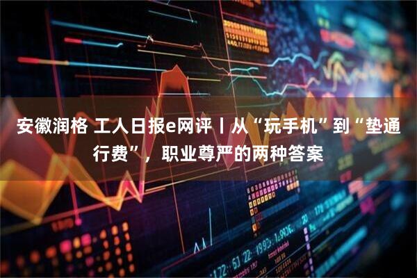 安徽润格 工人日报e网评丨从“玩手机”到“垫通行费”，职业尊严的两种答案